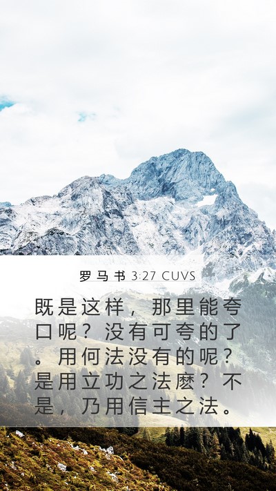 罗 马 书 3:27 CUVS Bible Verse Image