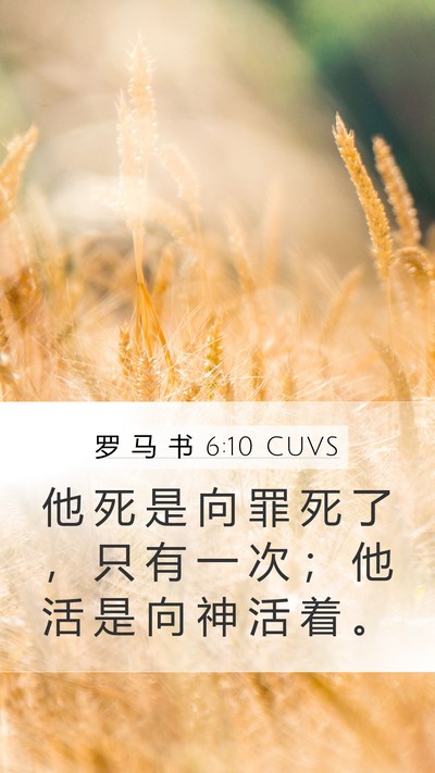 罗 马 书 6:10 CUVS Bible Verse Image