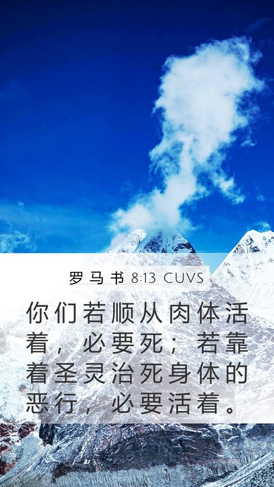 罗 马 书 8:13 CUVS Bible Verse Image