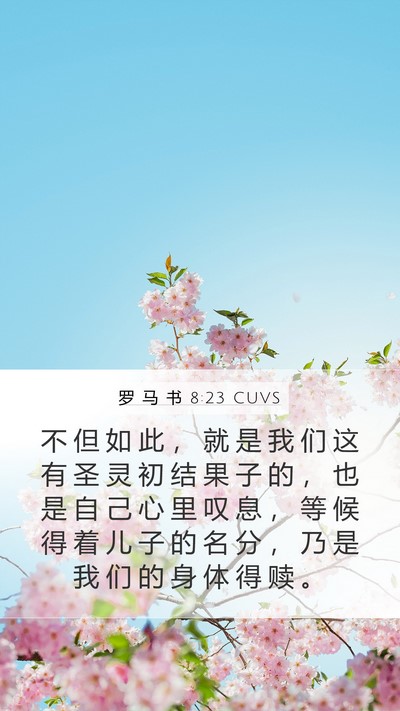 罗 马 书 8:23 CUVS Bible Verse Image