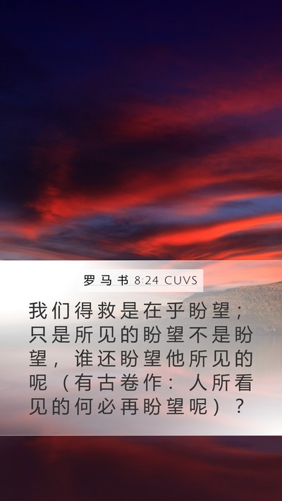 罗 马 书 8:24 CUVS Bible Verse Image