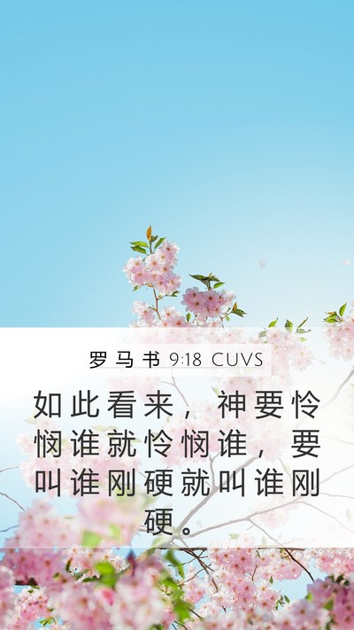 罗 马 书 9:18 CUVS Bible Verse Image