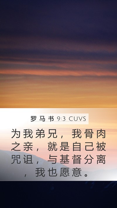 罗 马 书 9:3 CUVS Bible Verse Image