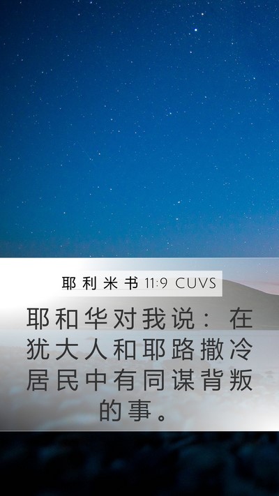 耶 利 米 书 11:9 CUVS Mobile Phone Wallpaper - 耶 和 华 对 我 说 ： 在 犹 大 人 和 - Mobile Bible Verse Wallpaper