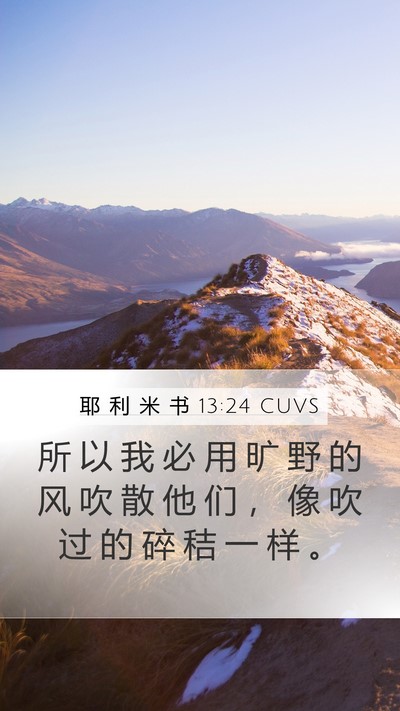 耶 利 米 书 13:24 CUVS Bible Verse Image