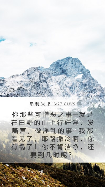 耶 利 米 书 13:27 CUVS Bible Verse Image