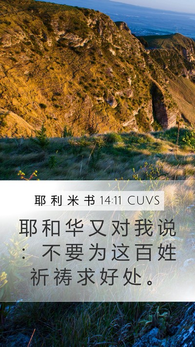 耶 利 米 书 14:11 CUVS Bible Verse Image