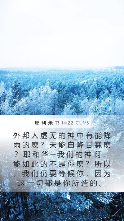 耶 利 米 书 14:22 CUVS Bible Verse Image