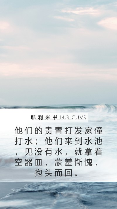 耶 利 米 书 14:3 CUVS Bible Verse Image