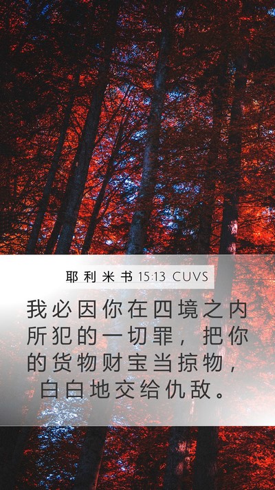 耶 利 米 书 15:13 CUVS Bible Verse Image