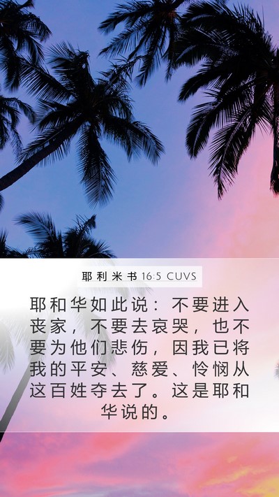耶 利 米 书 16:5 CUVS Bible Verse Image