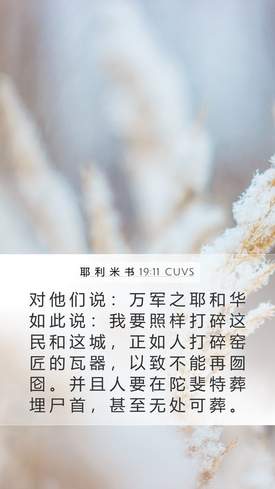 耶 利 米 书 19:11 CUVS Bible Verse Image