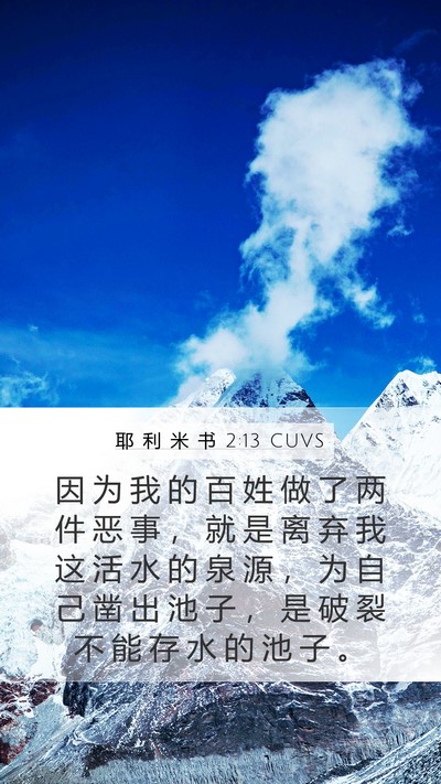 耶 利 米 书 2:13 CUVS Bible Verse Image