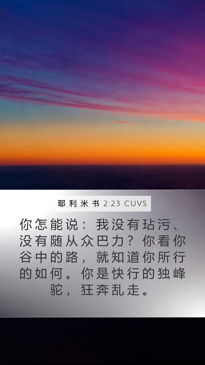 耶 利 米 书 2:23 CUVS Bible Verse Image