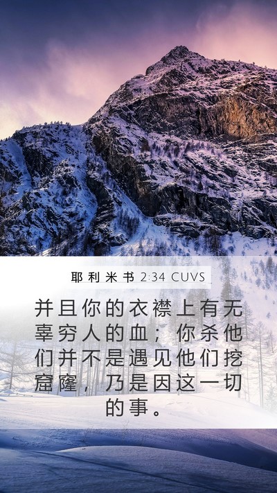 耶 利 米 书 2:34 CUVS Bible Verse Image
