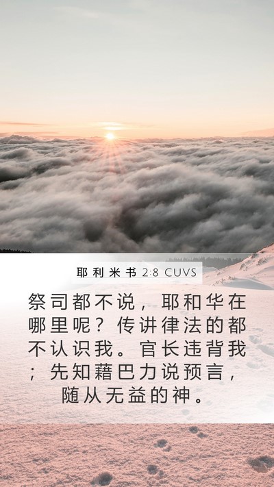 耶 利 米 书 2:8 CUVS Bible Verse Image