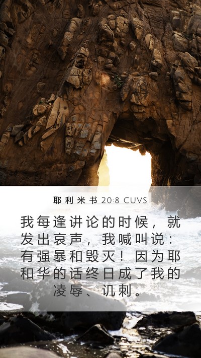 耶 利 米 书 20:8 CUVS Bible Verse Image