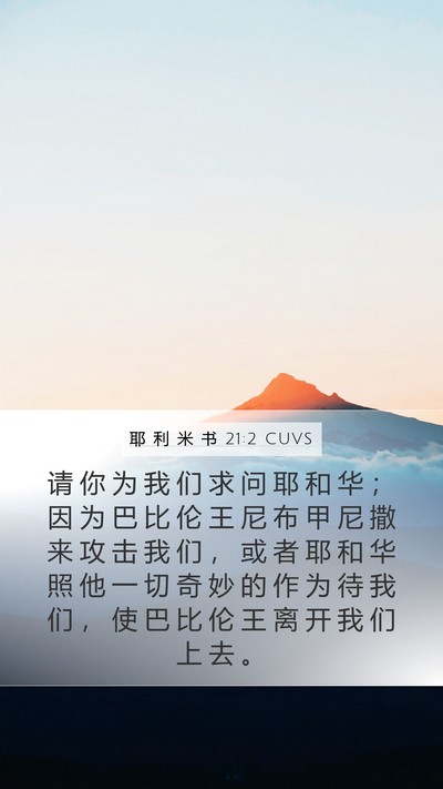 耶 利 米 书 21:2 CUVS Bible Verse Image