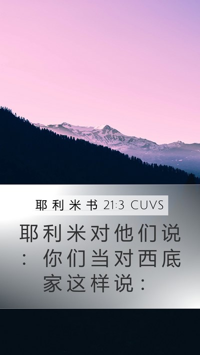耶 利 米 书 21:3 CUVS Bible Verse Image