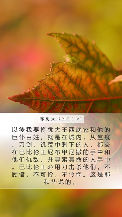耶 利 米 书 21:7 CUVS Bible Verse Image