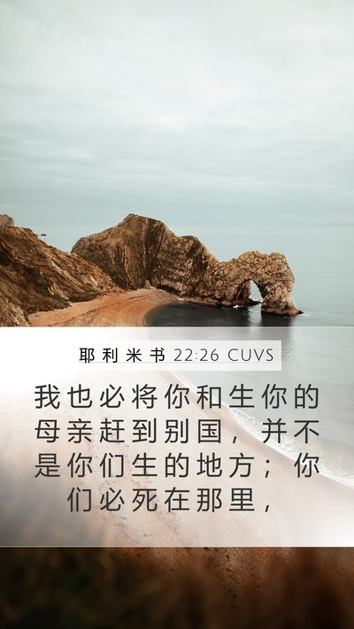 耶 利 米 书 22:26 CUVS Mobile Phone Wallpaper - 我 也 必 将 你 和 生 你 的 母 亲 赶 - Mobile Bible Verse Wallpaper