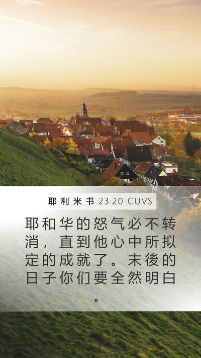 耶 利 米 书 23:20 CUVS Bible Verse Image
