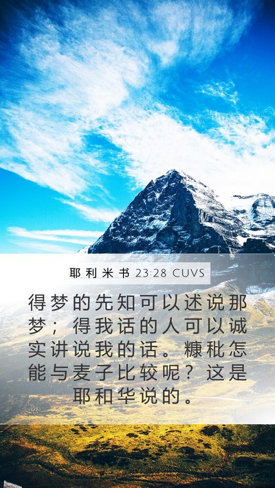 耶 利 米 书 23:28 CUVS Bible Verse Image