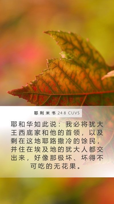 耶 利 米 书 24:8 CUVS Bible Verse Image