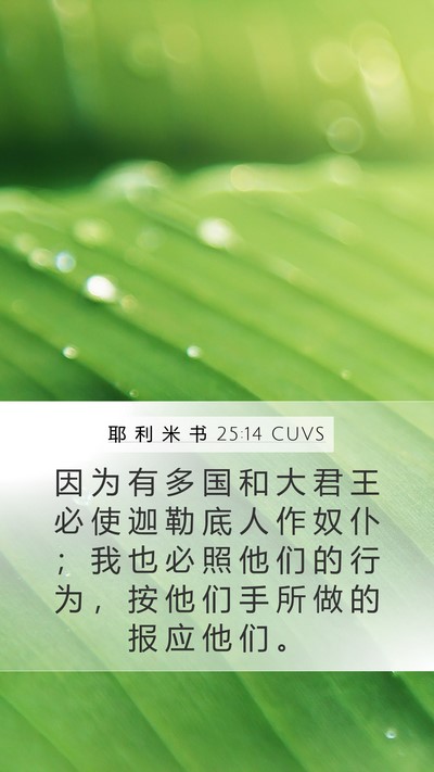 耶 利 米 书 25:14 CUVS Bible Verse Image