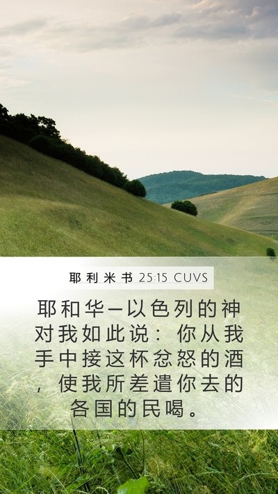 耶 利 米 书 25:15 CUVS Bible Verse Image