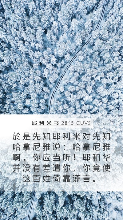 耶 利 米 书 28:15 CUVS Bible Verse Image