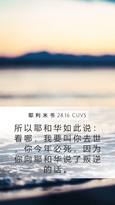 耶 利 米 书 28:16 CUVS Bible Verse Image
