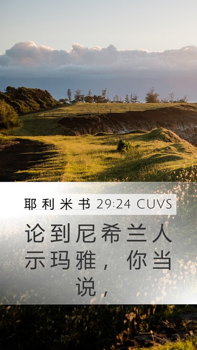 耶 利 米 书 29:24 CUVS Bible Verse Image