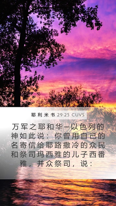 耶 利 米 书 29:25 CUVS Bible Verse Image