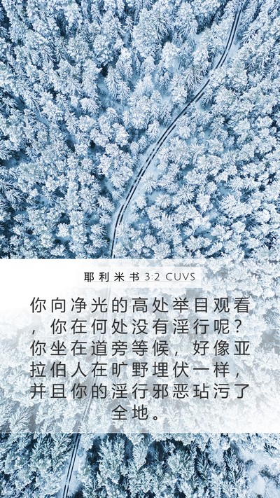 耶 利 米 书 3:2 CUVS Bible Verse Image