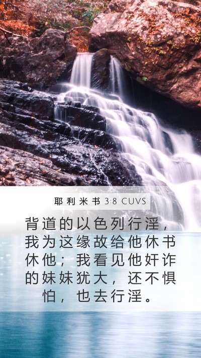 耶 利 米 书 3:8 CUVS Bible Verse Image