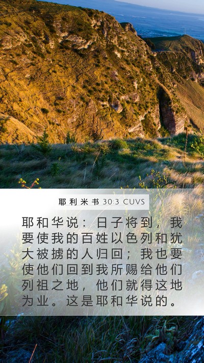 耶 利 米 书 30:3 CUVS Bible Verse Image