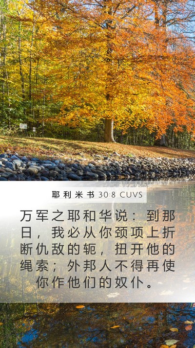 耶 利 米 书 30:8 CUVS Bible Verse Image
