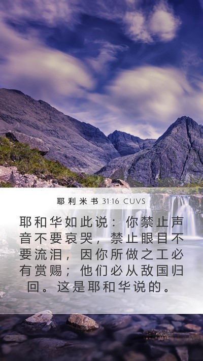耶 利 米 书 31:16 CUVS Bible Verse Image