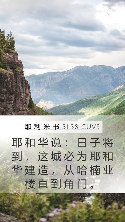 耶 利 米 书 31:38 CUVS Bible Verse Image