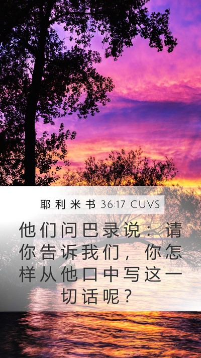 耶 利 米 书 36:17 CUVS Bible Verse Image