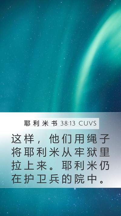 耶 利 米 书 38:13 CUVS Bible Verse Image
