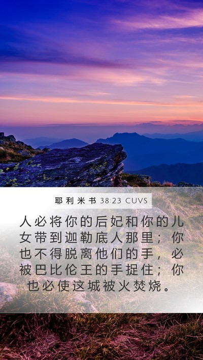 耶 利 米 书 38:23 CUVS Bible Verse Image