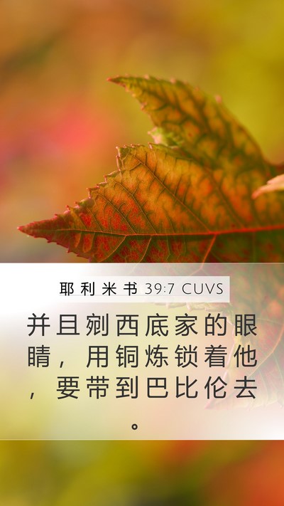 耶 利 米 书 39:7 CUVS Bible Verse Image