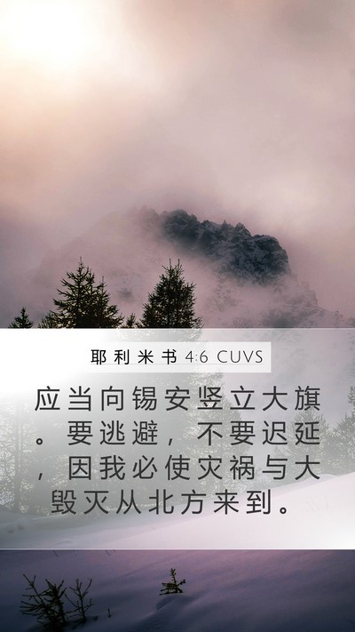 耶 利 米 书 4:6 CUVS Bible Verse Image
