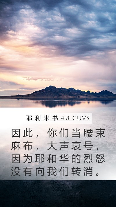 耶 利 米 书 4:8 CUVS Bible Verse Image