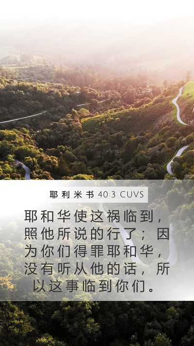 耶 利 米 书 40:3 CUVS Bible Verse Image