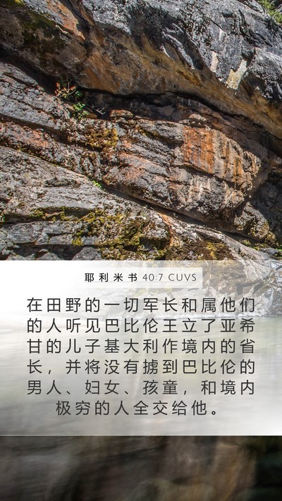 耶 利 米 书 40:7 CUVS Bible Verse Image