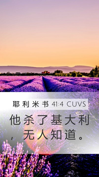 耶 利 米 书 41:4 CUVS Mobile Phone Wallpaper - 他 杀 了 基 大 利 ， 无 人 知 道 - Mobile Bible Verse Wallpaper
