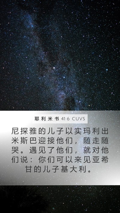 耶 利 米 书 41:6 CUVS Bible Verse Image
